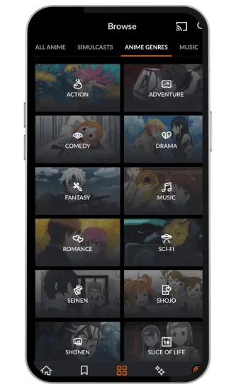 Crunchyroll Premium APK Genres