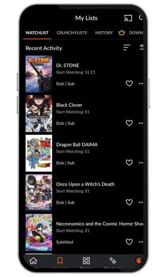 Watchlist of Anime Shows